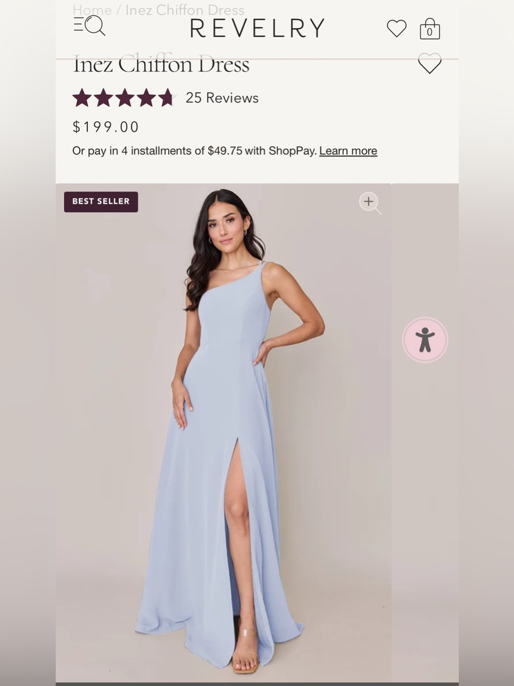 Revelry Inez One-Shoulder Dress in Periwinkle